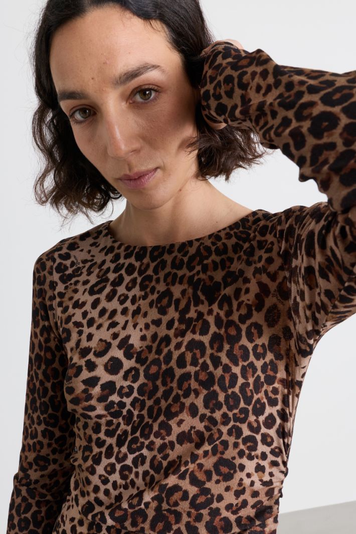 T-shirt in jersey tulle stampato - ANIMALIER - Intrend - 3