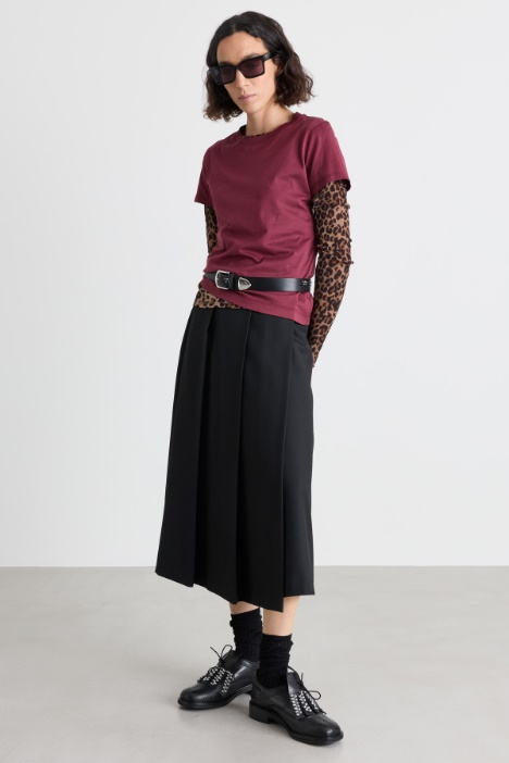 T-shirt in jersey tulle stampato - Intrend