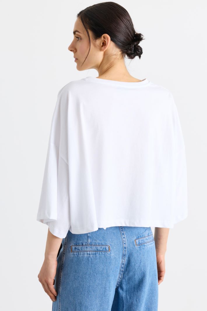 T-shirt con ricamo - BIANCO - Intrend - 4