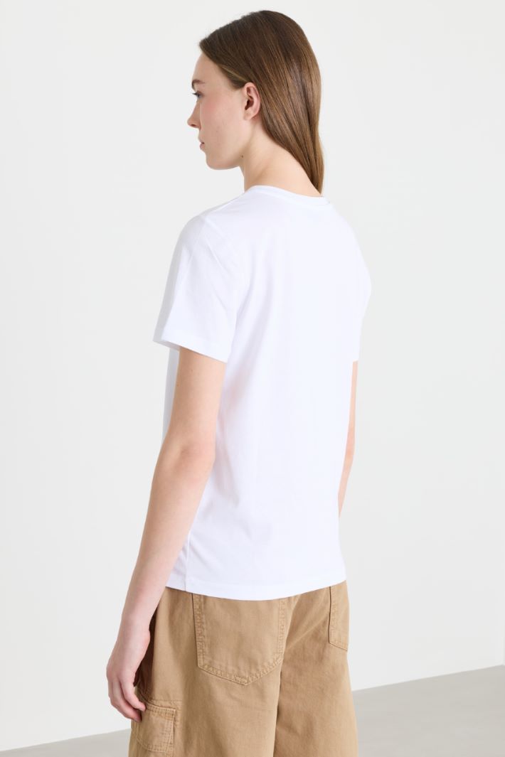 T-shirt in jersey con stampa - BIANCO - Intrend - 4