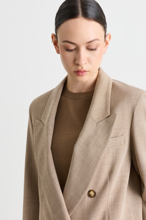 Blazer doppiopetto stretch in misto viscosa
