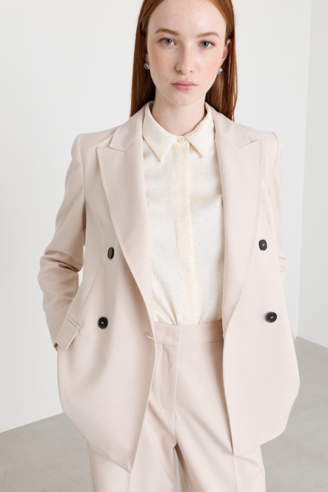 Stretch double-breasted blazer - Intrend