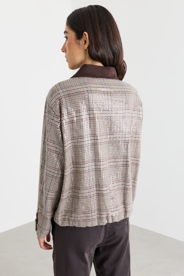 Cazadora bómber con lentejuelas - BEIGE - Intrend - 4