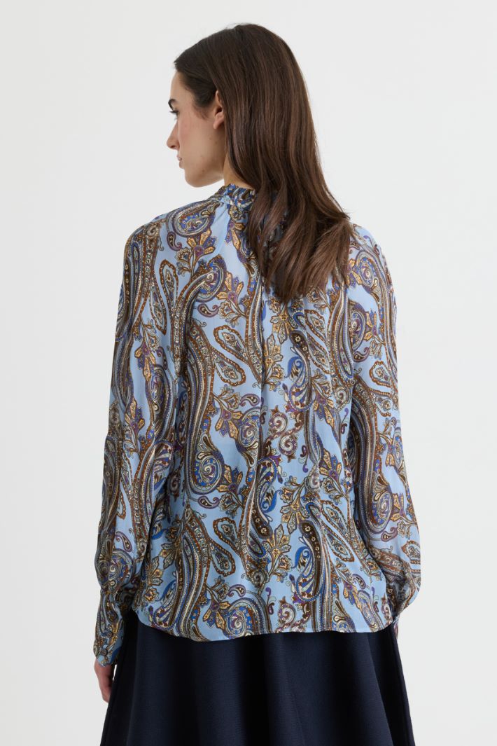 Blusa morbida in georgette - AZZURRO - Intrend - 4