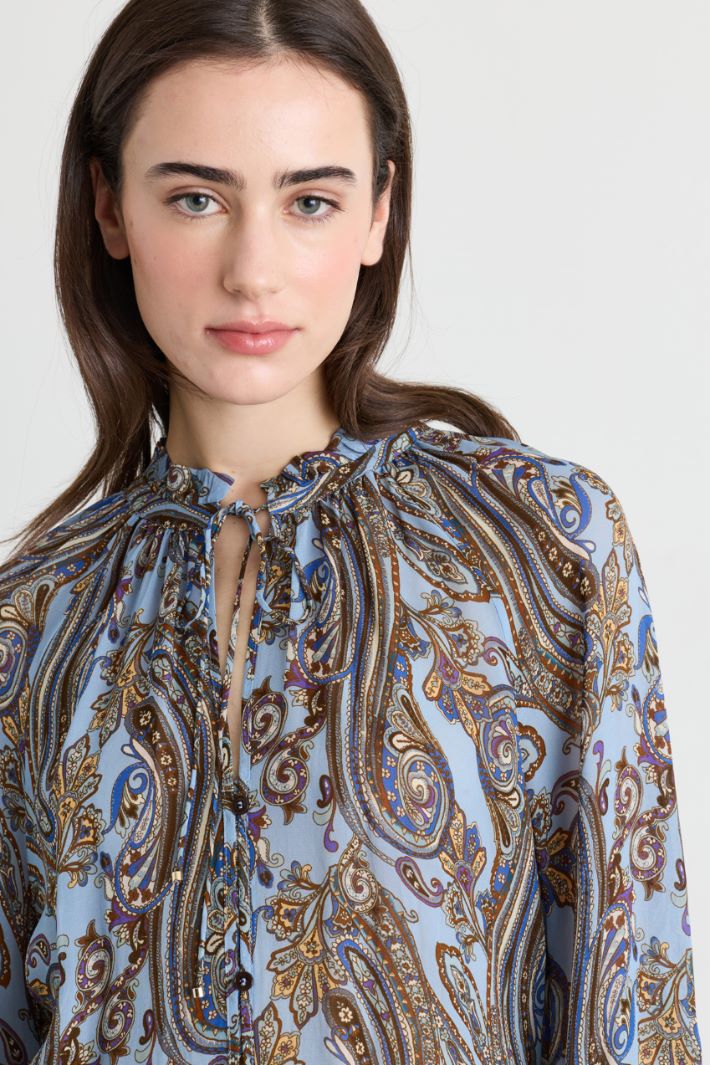Blusa morbida in georgette - AZZURRO - Intrend - 3