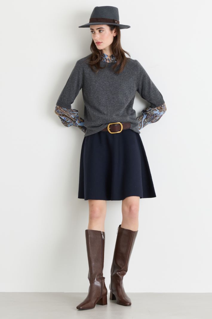 Blusa morbida in georgette - AZZURRO - Intrend