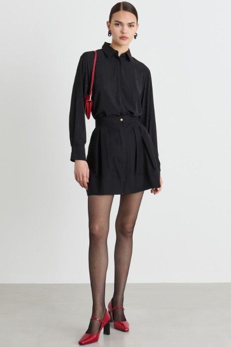 Camicia in georgette con strass - Intrend