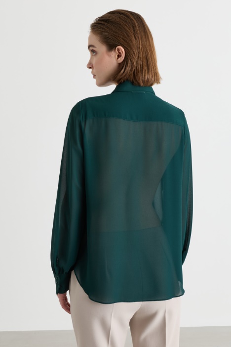 Camicia in georgette con volant