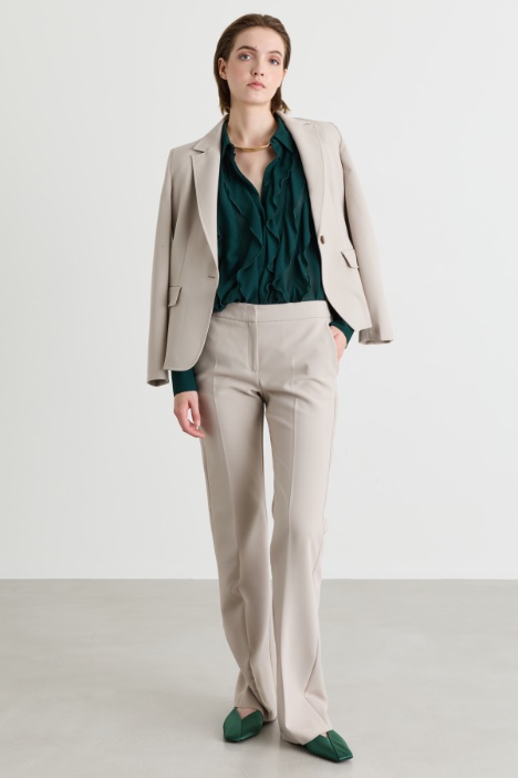 Camicia in georgette con volant - Intrend
