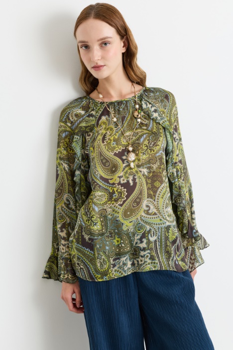 Blusa svasata in chiffon - Intrend