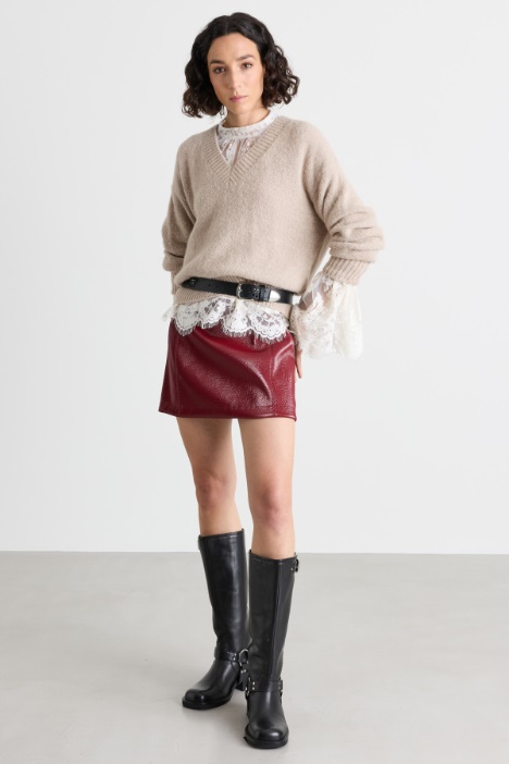 Blusa in pizzo chantilly smerlato - Intrend