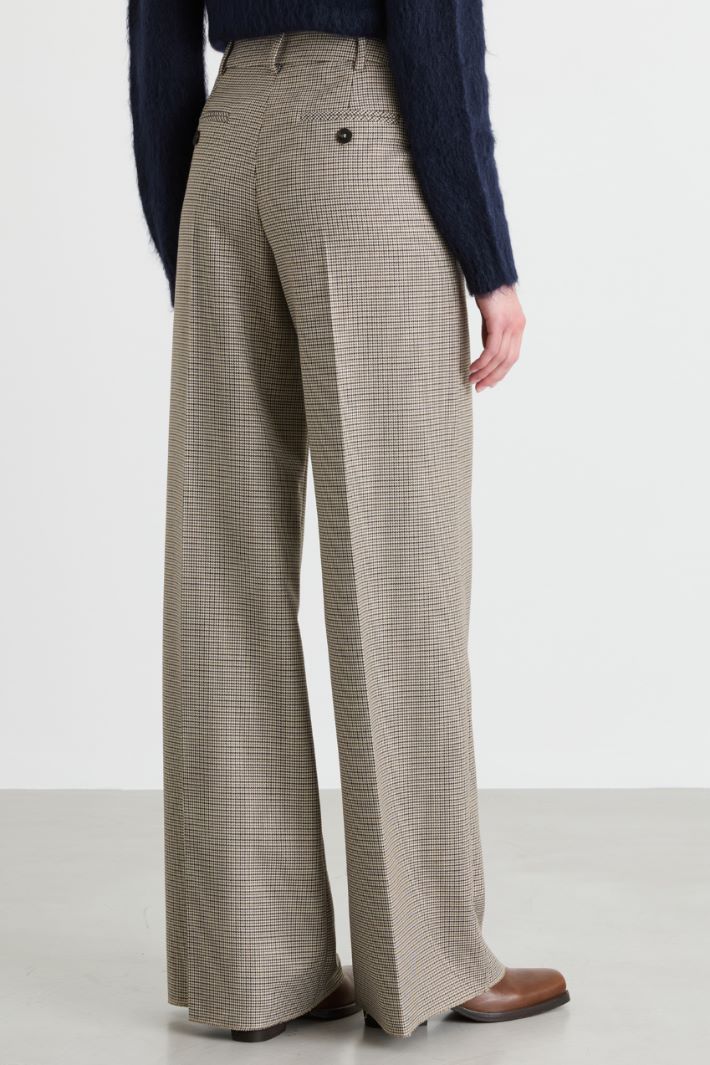 Wide leg stretch trousers - BEIGE - Intrend - 4