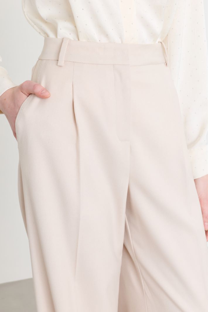 Flowing stardust trousers - IVORY - Intrend - 3