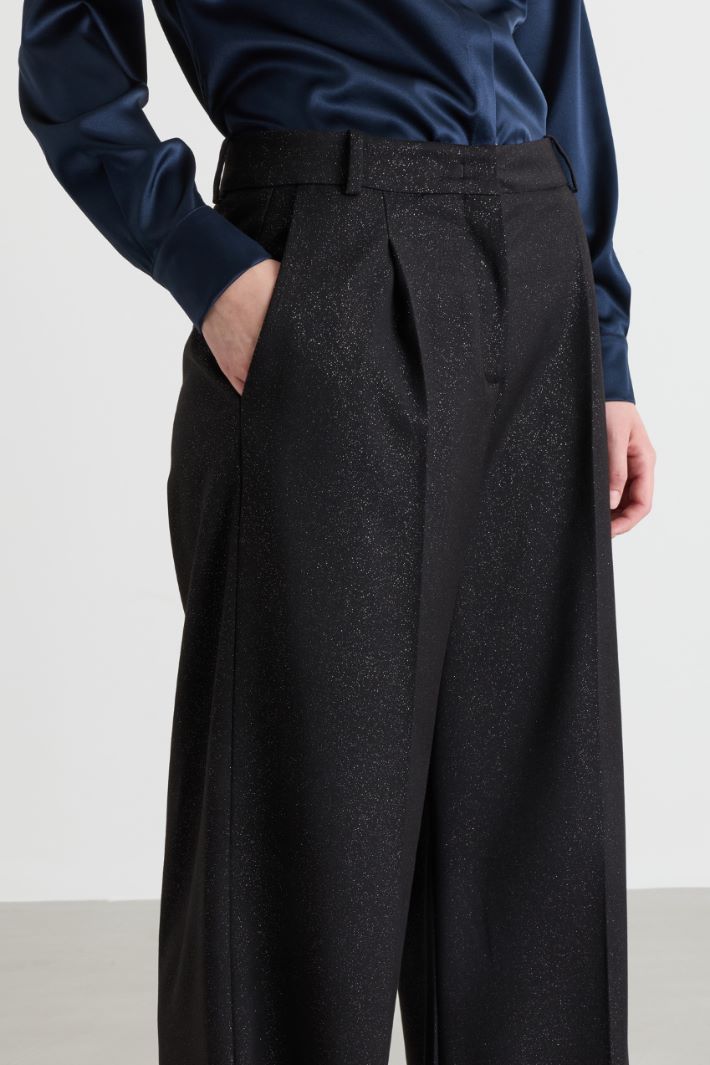 Flowing stardust trousers - BLACK - Intrend - 3