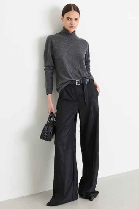 Wide-leg flannel trousers - Intrend