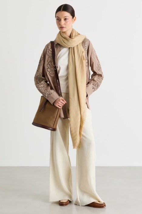 Wide-leg canvas trousers - Intrend