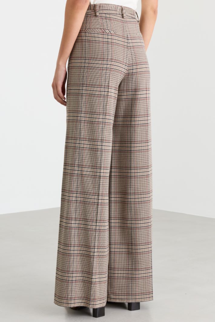 Stretch check trousers - BEIGE - Intrend - 4