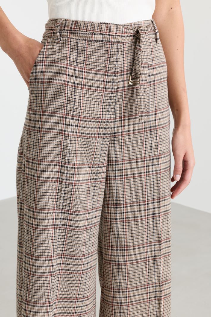 Stretch check trousers - BEIGE - Intrend - 3