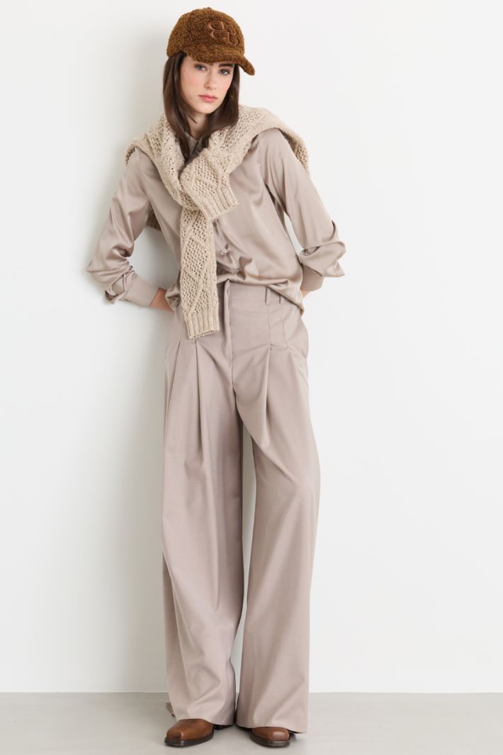 Levantine palazzo trousers - BEIGE - Intrend