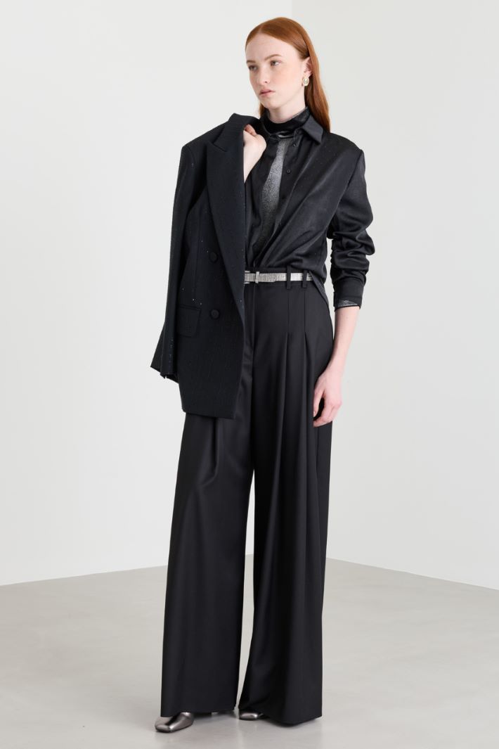 Levantine palazzo trousers - BLACK - Intrend