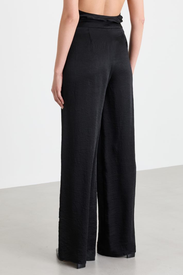 Pantalon en twill froissé - NOIR - Intrend - 4