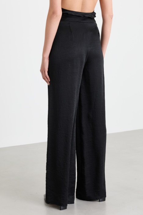 Pantalone in twill crinckle