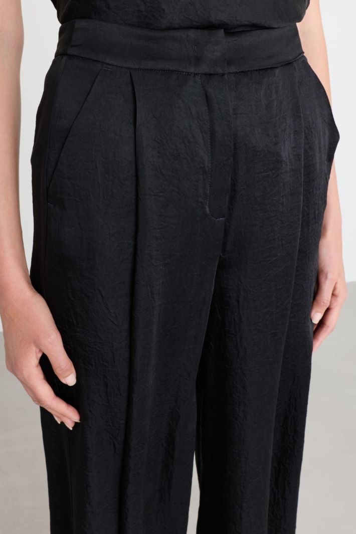 Pantalon en twill froissé - NOIR - Intrend - 3