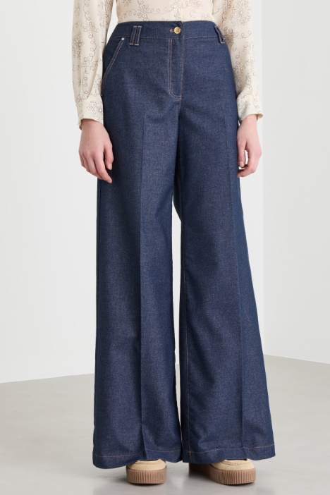 Pantalone palazzo con passanti doppi