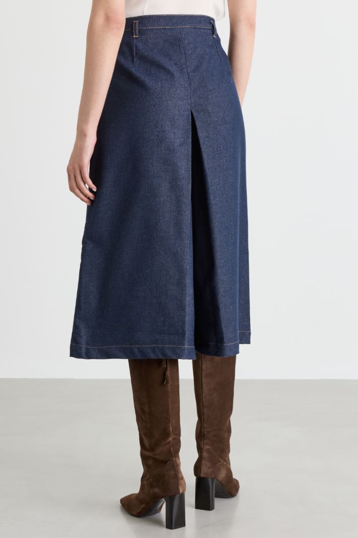 Gonna pantalone con piega - BLU - Intrend - 4
