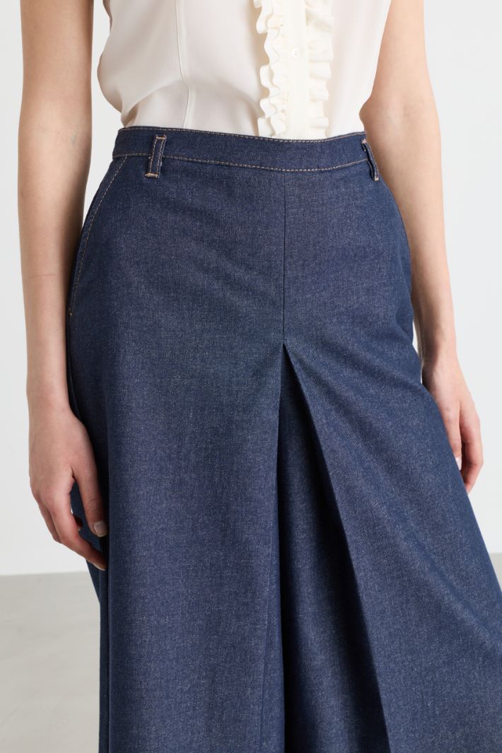 Gonna pantalone con piega - BLU - Intrend - 3