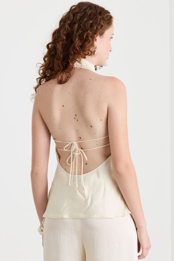 Top in twill crinckle - BIANCO - Intrend - 4