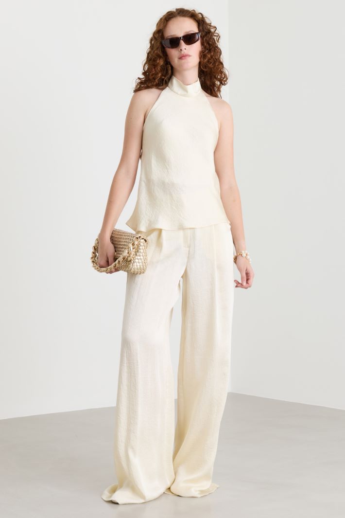 Top in twill crinckle - BIANCO - Intrend