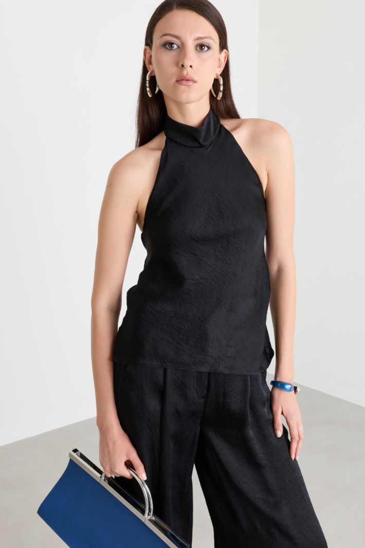 Top in twill crinckle - NERO - Intrend - 2