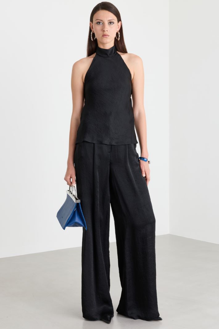 Top in twill crinckle - NERO - Intrend