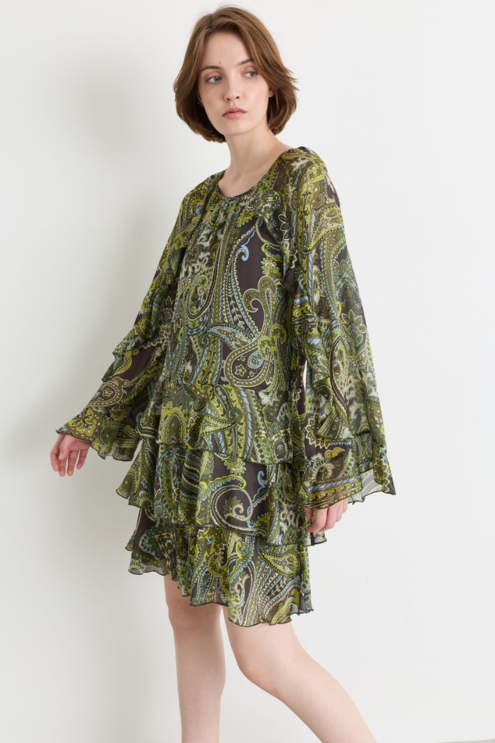 Short ruffled dress - GREEN - Intrend - 2