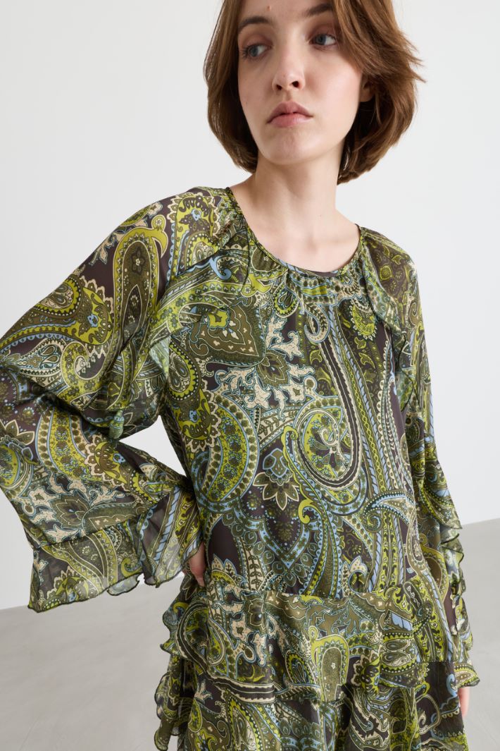Short ruffled dress - GREEN - Intrend - 3