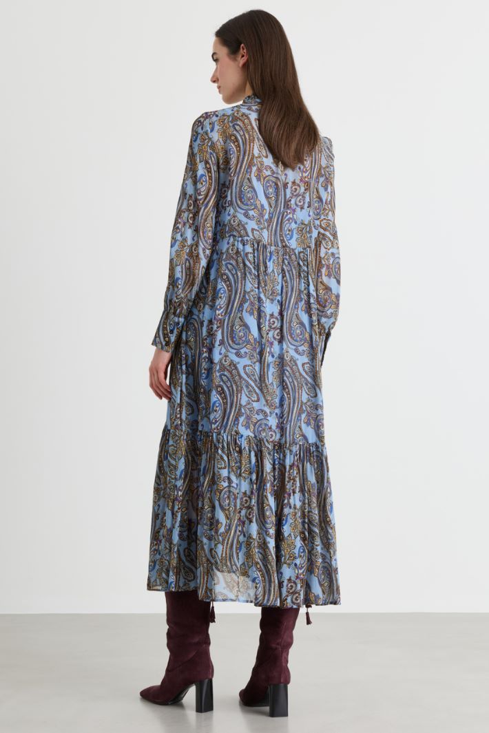 Long georgette dress - LIGHT BLUE - Intrend - 4