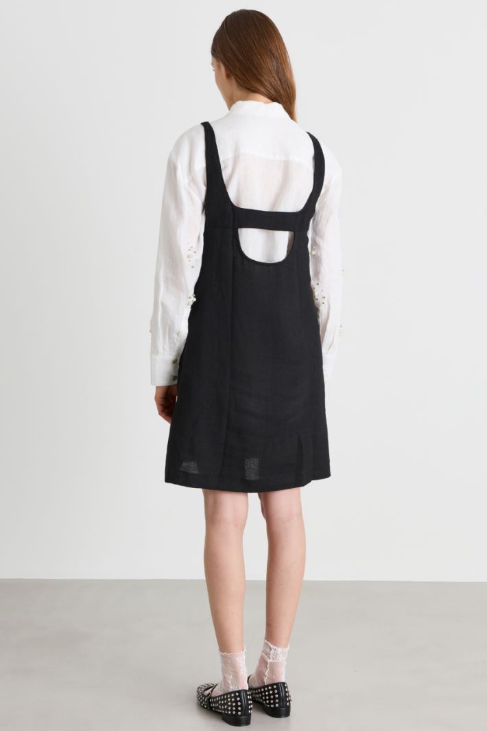 A-line canvas dress - BLACK - Intrend - 4