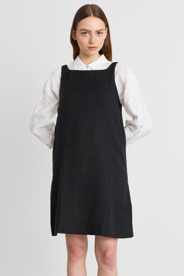 A-line canvas dress - BLACK - Intrend - 2