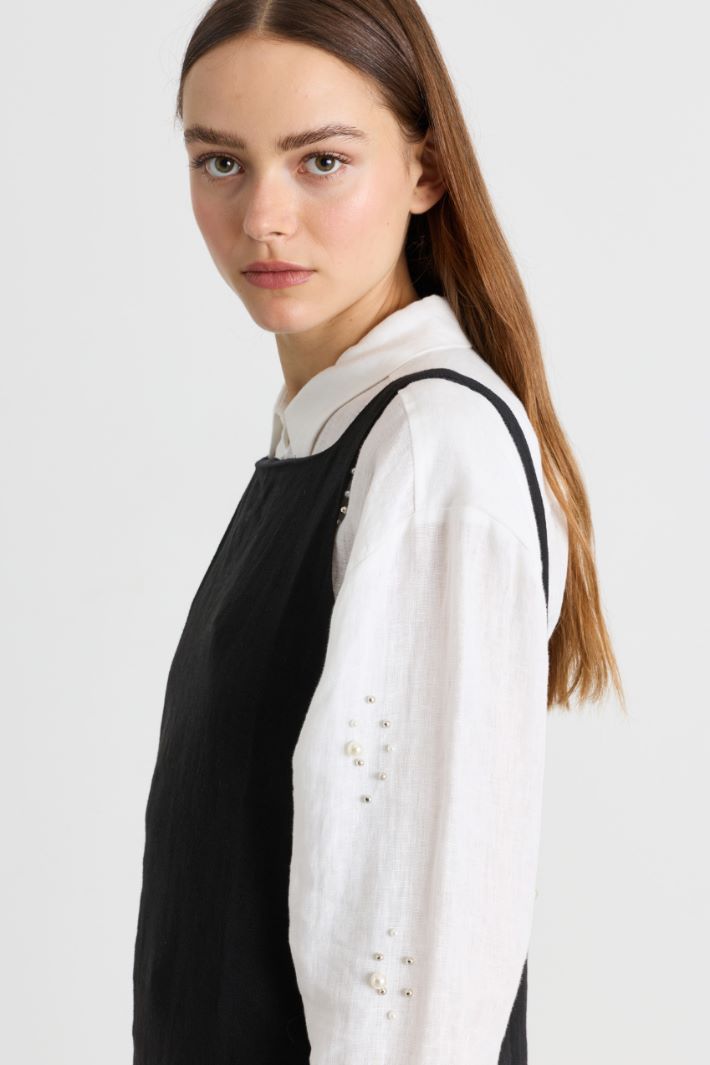 A-line canvas dress - BLACK - Intrend - 3