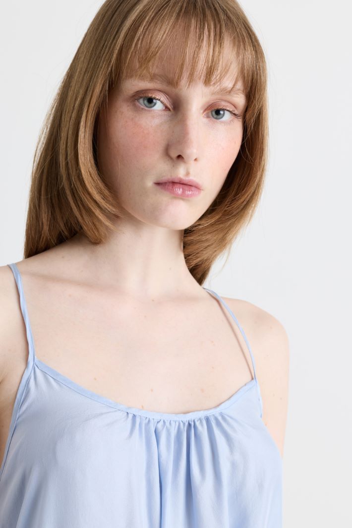 Flounced Long Dress - LIGHT BLUE - Intrend - 3