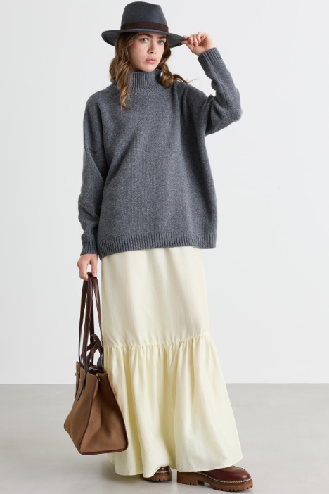 Flounced Long Dress - Intrend