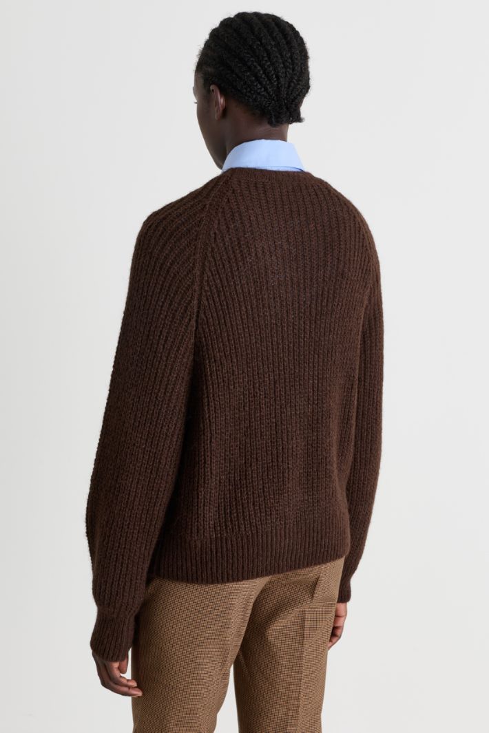 Cardigan con ampio scollo - MARRONE - Intrend - 4