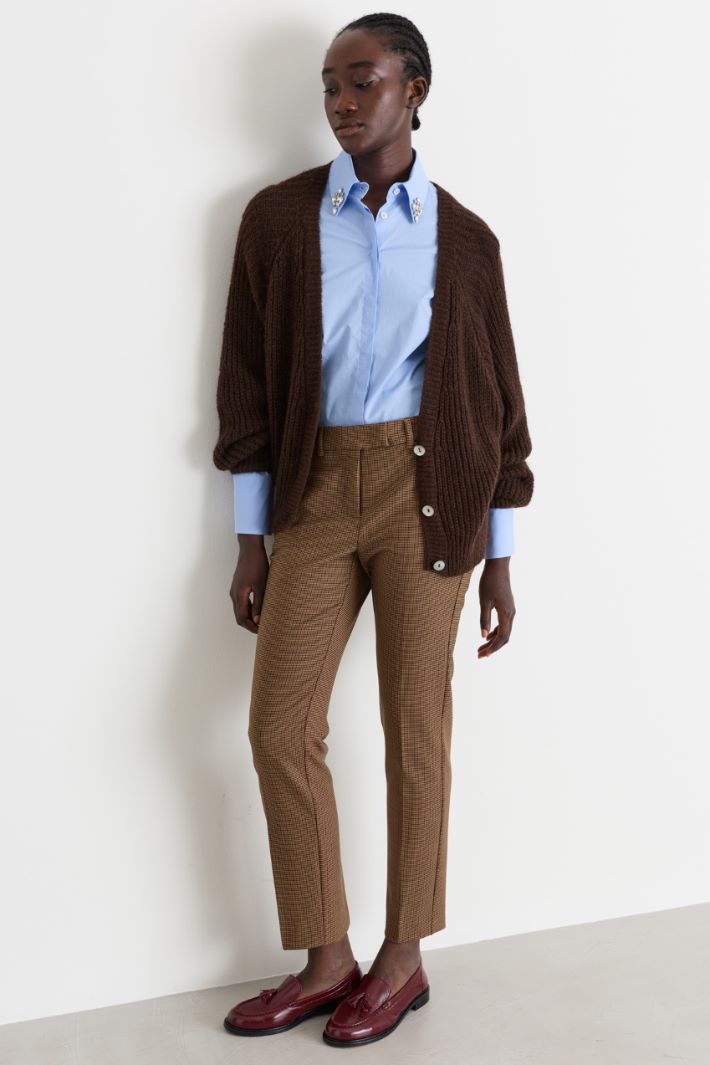 Cardigan con ampio scollo - MARRONE - Intrend
