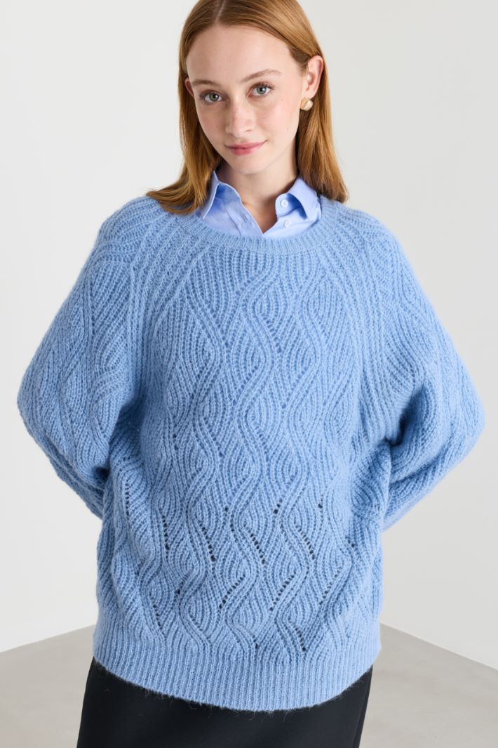 Maglia con motivo a onda - AZZURRO - Intrend - 3