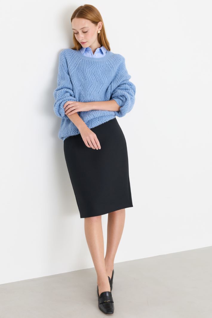 Maglia con motivo a onda - AZZURRO - Intrend