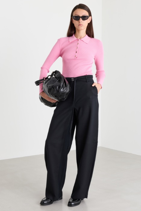 Poloshirt mit Schmuckknöpfen - Intrend
