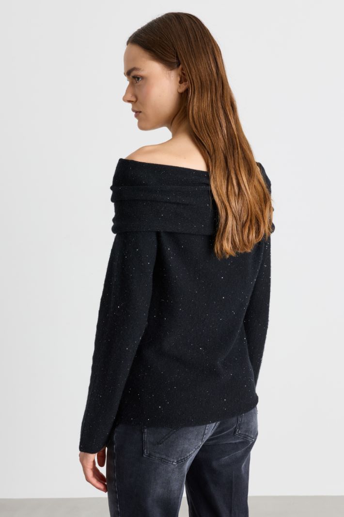 Pull à micro-paillettes - NOIR - Intrend - 4