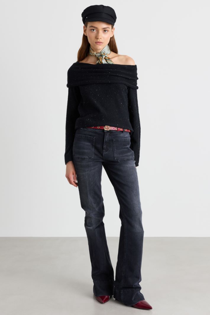 Pull à micro-paillettes - NOIR - Intrend