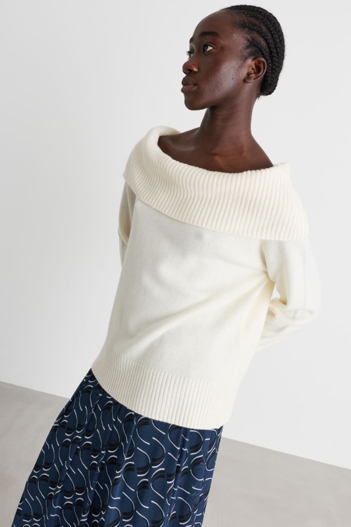Maglia off-shoulder - BIANCO - Intrend - 2